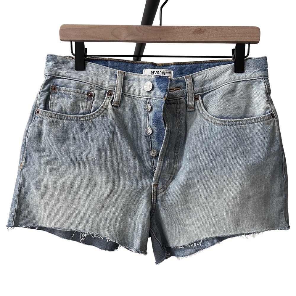 Re/Done Faded Blue Jean Shorts